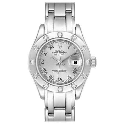 Rolex Pearlmaster White Gold Silver Dial Diamond Ladies